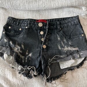 Signature 8 distressed jean shorts